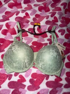 No Boundaries Sage Green Lace T-Shirt Bra - 38D